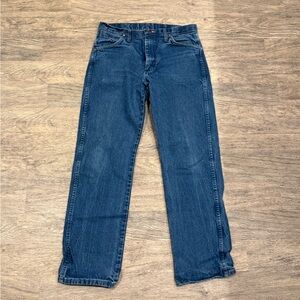Wrangler Men's Bootcut Jeans in Dark Blue Denim
